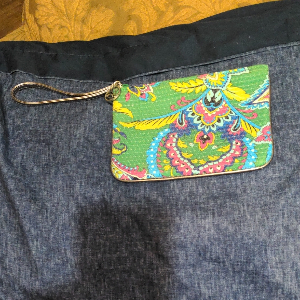 Vera Bradley Green and Pink Wristlet